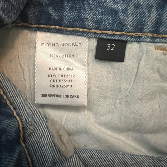 Flying Monkey Light Blue Distressed Flare Jeans - Picture 7 of 7